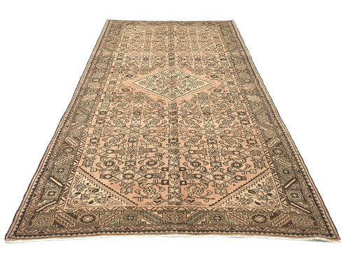 5x10 Vintage Brown Persian Style Hand Knotted Low Pile Wool Area Rug